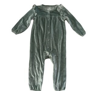 CARTER's Green Velvet Long Sleeve Romper 18M